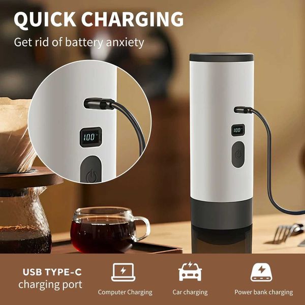 2025 New Portable Capsule Coffee Maker - High Pressure Wireless Heating Long Battery Touch Screen Barista L260526