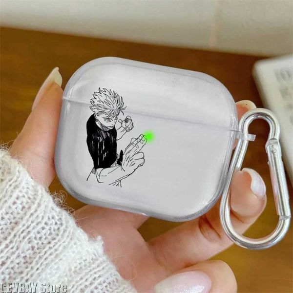 Anime Gojo Satoru Transparent Case for Airpods Pro 3 2 1 4 Cute Cartoon Japanese Cases TPU Earphone Cover T260525