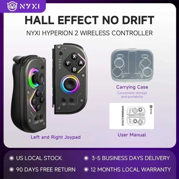 Hall Effect Switch Joycon No Drift Wireless Controller for Nintendo Switch OLED Lite NYXI Hyperion 2 US Stock Fast Delivery Z260526