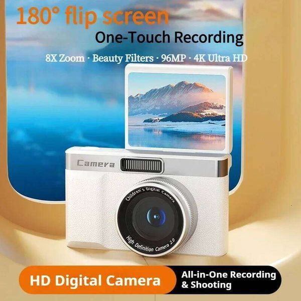 9600MP 4K Digital 8X Zoom Auto Focus Portable HD Selfie 180 Flip Screen Campus Student CCD Camera J260527