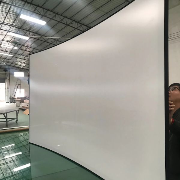 PerfecTisan 180 degree curved screen 120 inch fixed frame projector screen 4K home theater cinema alr screen