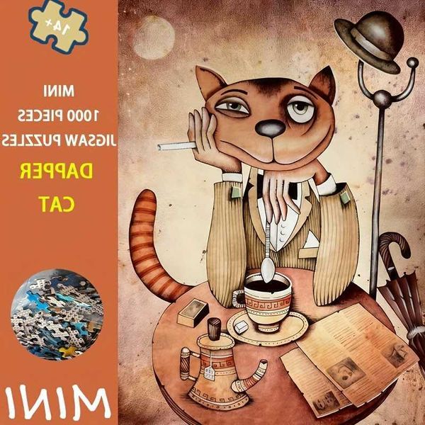 1000pcs 15x10 Inches 38x26cm Dapper Cat Jigsaw Puzzle for Adults Sophisticated Pet Portrait Lovers M260528
