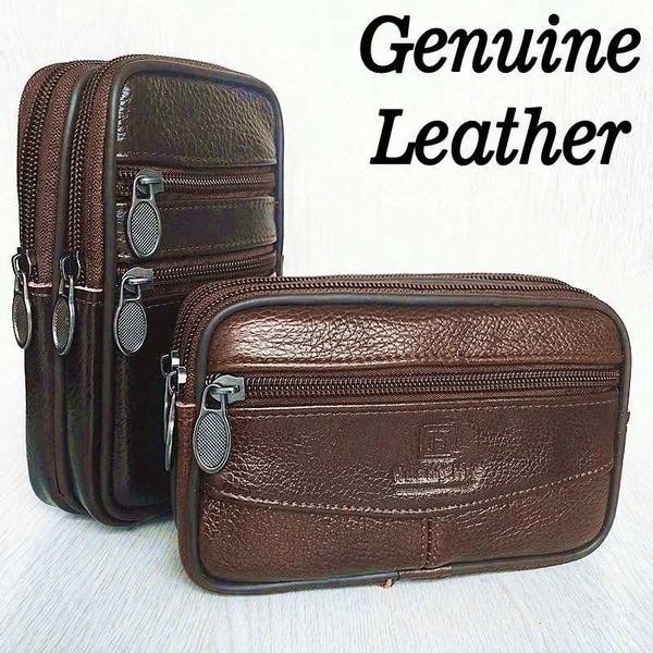 New Genuine Leather Handbag For Men Women Large Capacity Clutch Bag With Double Zipper Soft Money Wallet Mobile Phone PocketT260528