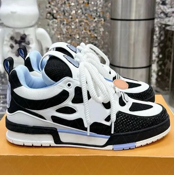 Stylish Blue White Designer Skate Sneakers