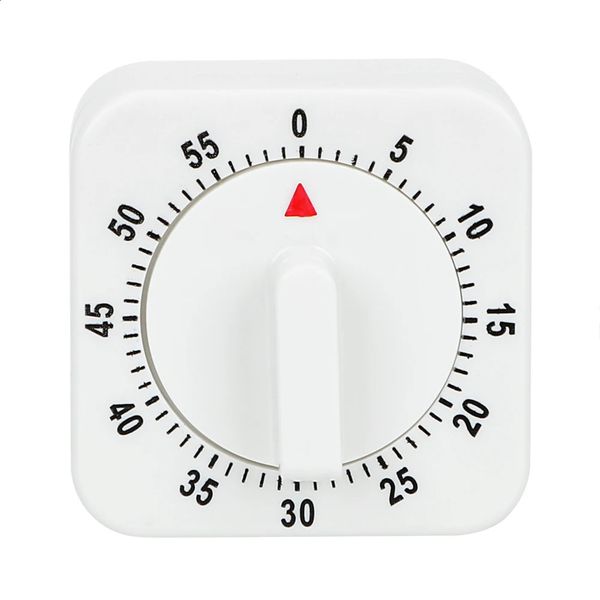 Mechanical Timer Kitchen Tools White Square Cooking 60 Minutes Countdown Alarm Reminder 260529
