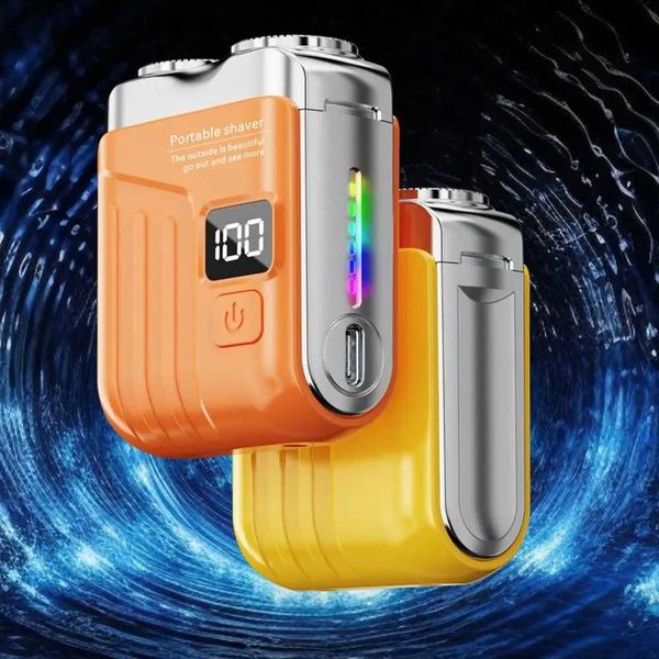 Magnetic Double Razor tra Clean with Digital Display Mini Electric Shaver Washable Quiet Operations Facial Beard TrimmerJ260530
