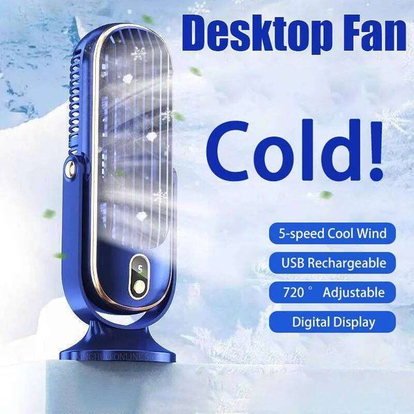 Desktop Electric fan Rechargeable Portable Home Conditioning Fan 5-Speed 720 Swivel Outdoor Camping Air Cooler Table Fans 26Y0701