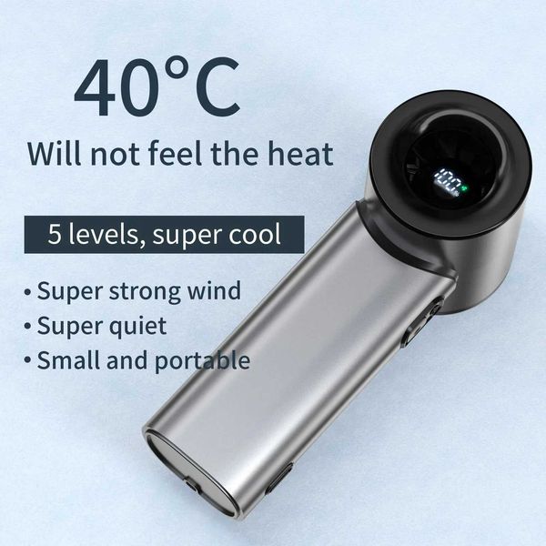 Handheld Portable Fan Mini Personal Highspeed Fan for Travel Outdoor Activities USB Fast Charging Mute Air Calculating Fan D260701MXJR