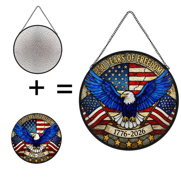 250Th Anniversary Of The United States Stained Glass Suncatcher Indoor Decorative Hanging Ornament