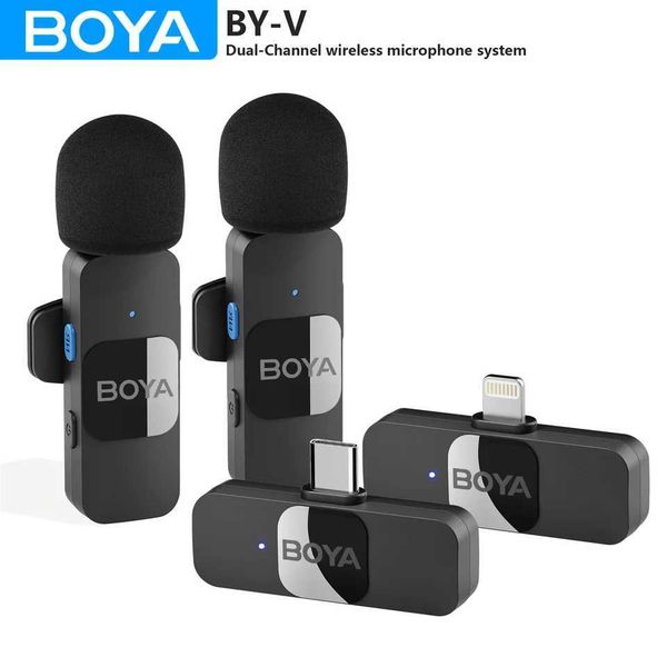 BOYA BY-V Wireless Lavalier Microphone for iPhone 15/16 Series Samsung TECNO REDMI Type-c Devices Video Recording Streaming Vlog Z260701