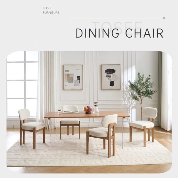 Chairs Set of 2, Modern Fabric Upholstered Farmhouse Dinner Chair for Kitchen Dining Room
