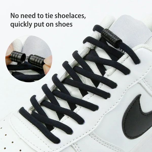 Round Shoelaces without Ties Shoes Accessories No Tie Shoelace for Sports Kids Adult Options Elastic Laces Sneakers Colorful 260702