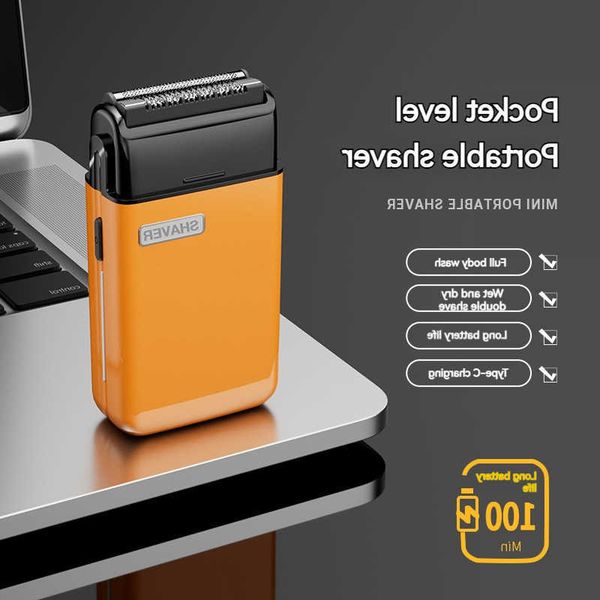 Mini MOTA Electric Shaver Reciprocating Two-Blade Type-C Rechargeable Shaver Full Body Washable Portable Shaver D260703