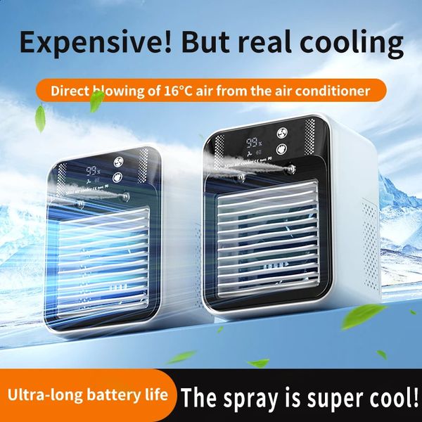 Portable Mini Air Conditioner for Dormitory Fast Cooling Ultrasonic Nano Mist LCD Display Rechargeable Portable Outdoor Cooler 260630BJ
