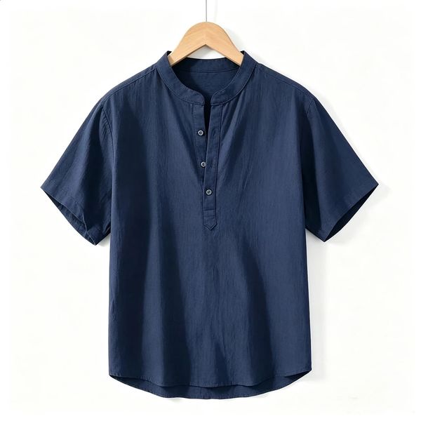 Men’s Lightweight Cotton Linen Henley Shirts