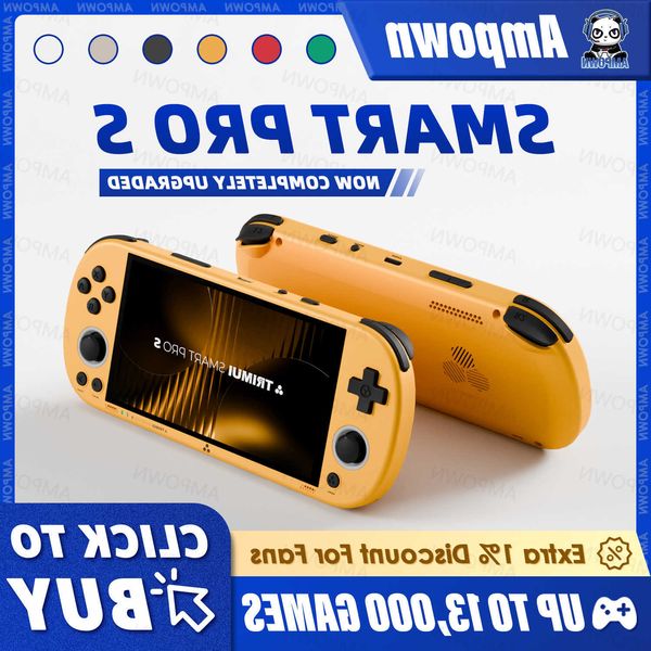 SMART PRO S Handheld TRIMUI Game Console 496IPS Screen Allwinner A523 Processor Hall Joystick RGB Lighting TG5050 Game Player H260704