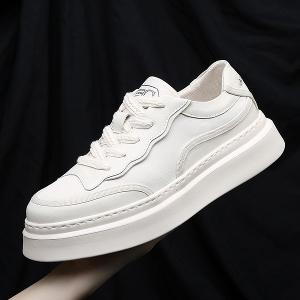 Summer New Style Sneakers White Lace-up Breathable Ice Silk Fabric Men's Trendy Mesh Lightweight Soft Sole Casual Shoes for Men