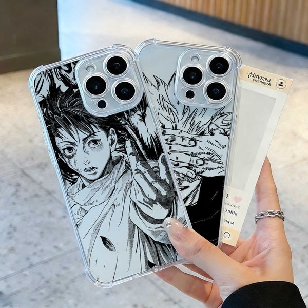Jujutsu Anime Kaisen Phone Case For iPhone 17 16e 16 15 14 13 12 11 Mini Air Pro Max X XR XSMax 7 8 Plus Anti Fall Transparent D260706