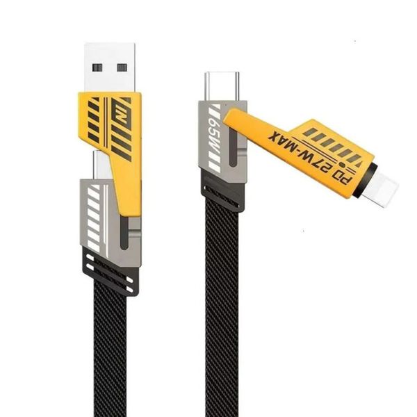Universal Phone Data Cable 4 In 1 65W Mecha 1M 3Ft USB To Type C PD 27W Super Fast Charging For Samsung Iphone 12 13 14 15 Pro Max Mobile Fast C 2Hyf Hyf 3D C260815