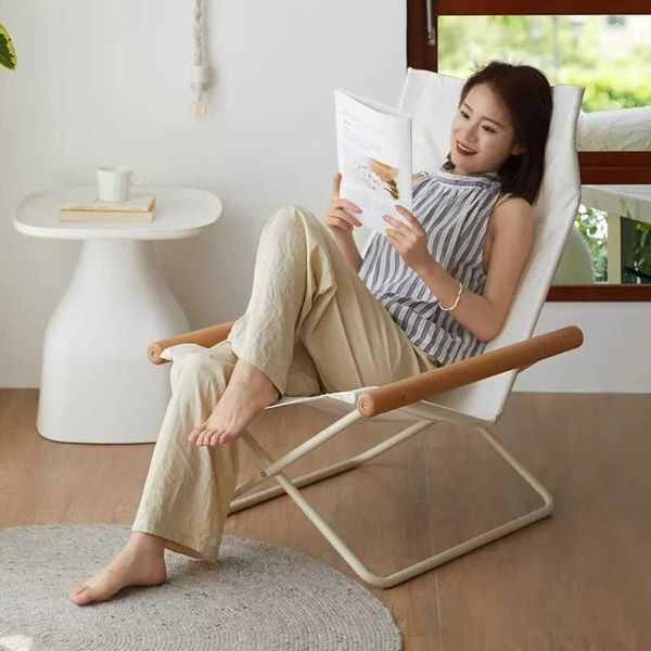 Outdoor folding chairs portable camping solid wood armrest reclining beach horse stools C260706