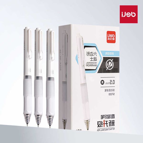 12pcs 05mm Black Ink Deli Quick-drying Gel Pen School Supplies Office Signing Stationery Gift H260707