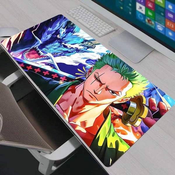 Pad Mouse Notbook One Piece Zoro Large Keyboard Mat NonSlip Rubber Computer Carpet Desk Mat PC Gamer MousePad Youth Gifts D260707