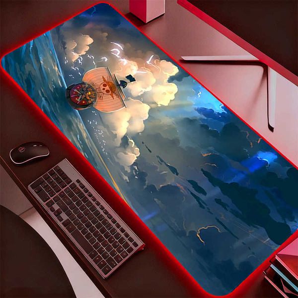 Mouse RGB Pad One Piece Large Gamer xxl Desk mat Computer keyboard LED gaming accessories carpet Backlight mousepad D260707