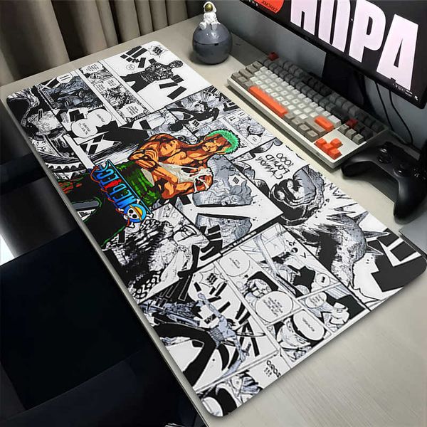 Mouse Gaming Pad Gamer Home Computer Accessories Cool One Piece Roronoa Zoro Mousepad XXL Keyboard Pad Non-Slip Office Mouse Mat D260707