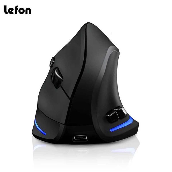 Lefon Wireless Vertical Mouse Rechargeable Ergonomic Mouse RGB Optical USB Game Mice For Windows Mac 2400 DPI 24G For PUBG LOL X260707