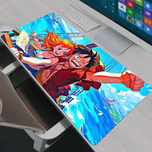 Mouse Anime Pad HD Print Computer Gamer Locking Edge Mousepad XXL Keyboard PC Mice Mats Pad One Piece Luffy For LOL Csgo D260707