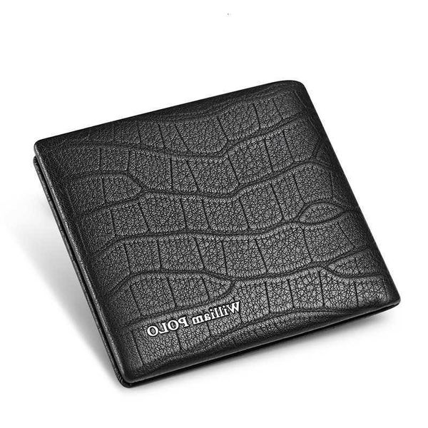Leather WILLIAMPOLO 100 Wallet Genuine Men Crocodile Pattern Men Card Holder Wallet Real Cowhide Wallets For Man C260807