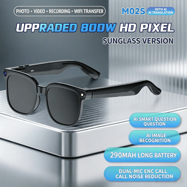 Photochromic M02S Smart Sunglasses - Full-HD Camera for Pics/Videos & Real-Time Language Translations