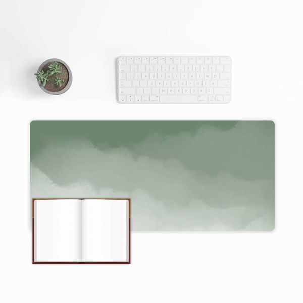 Large Sage Green Desk Mat PC Gaming Non-Slip Watercolor Ombre Soft for Computer Setup Mouse Pad 900400 Mouse Mat Desk Pad D260708