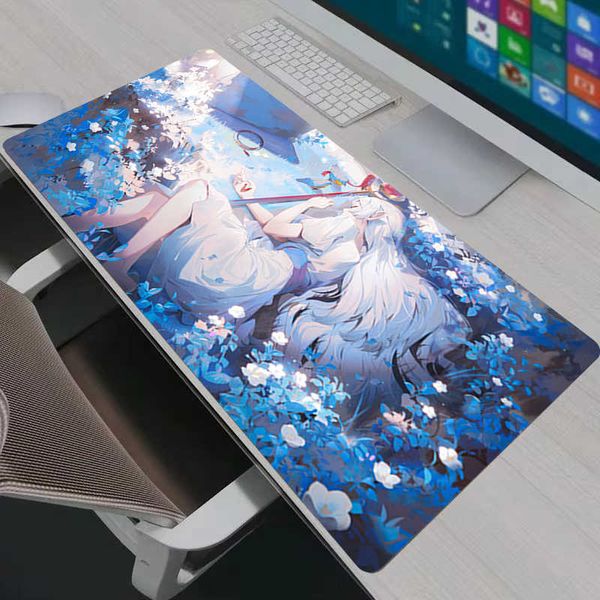 Pad Mouse Large XXL Anime Frieren Mouse Pad Office Desktop Non-slip Keyboard Desk Mat Computer Game Lock-edge Extended Rug D260709