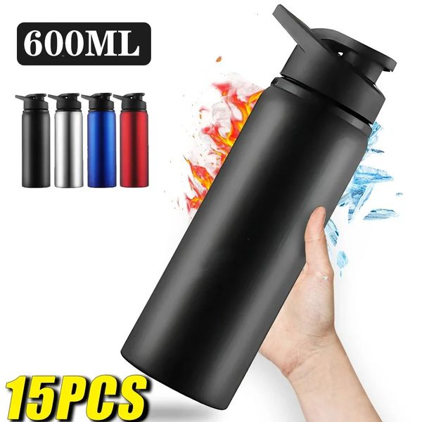 15PCS Portable Stainless Steel Bicycle Water Bottle Straight Drinking Outdoors Sports Travel Kettle Metal 260709