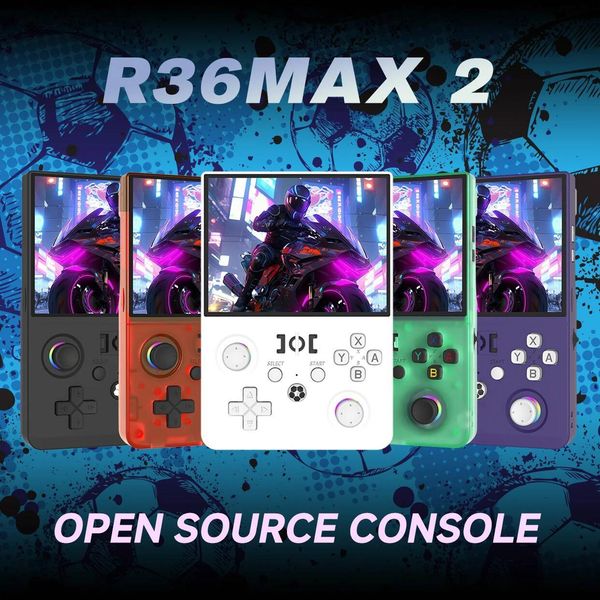 R36 Max2 Retro Handheld Game Console Linux System 4.5 Inch Screen 64G/128G Portable Pocket Player Built-in 18000+ Games 26L0709