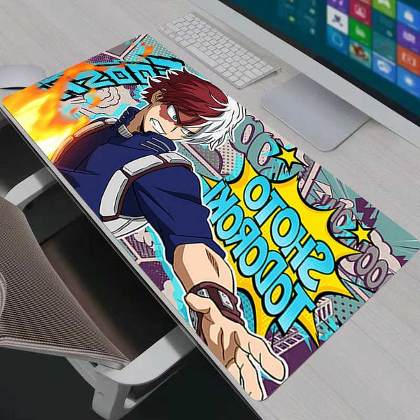 Pad Mouse Anime My Hero Academia Todoroki Shoto Mousepad Large Keyboard Mat for Gamer Computer Anti-slip Rubber Desk Mats D260709
