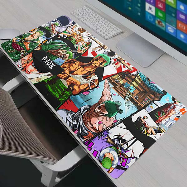 Pad Mouse PC Gamer Anime Desk Mat Non-Slip Rubber Laptop One Piece Zoro Playmat for Office Computer Accessories Gaming Mousepad D260709