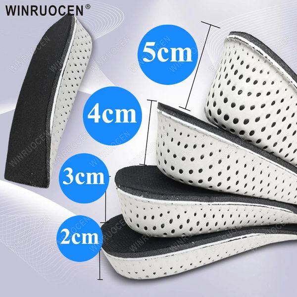 1 2 Pairs 2345cm Height Increase Insoles Unisex Memory Foam Heel Lifts Breathable Sweat Absorbent Elevator Shoe Pads insoles 260709