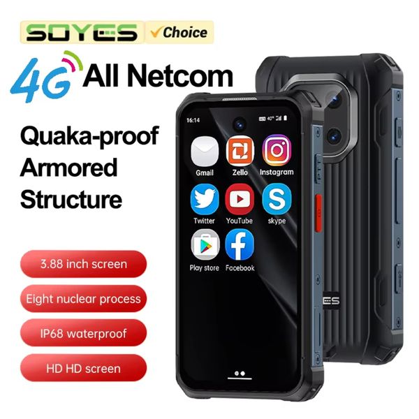 Soyes Maxo 4G Smart Phones Face Unlocked Cell IP68 Rugged Phone 6GB 128GB 3800Mah Mini Cellphones Waterproof Androrid Mobile 1300Mp Cameras Celulares