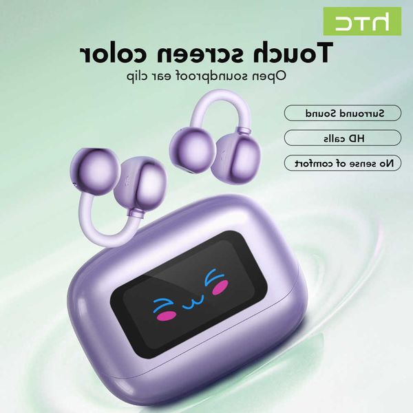 Wireless HTC Bluetooth Earphones NE54 Earclip AI Translator Earbud Smart Touch Screen HIFI Music Bone Conduction Headphones D260710
