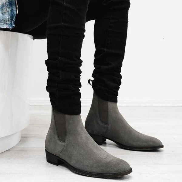 Step Up Your Game: Sleek and Stylish Gray Chelsea Boots for Men