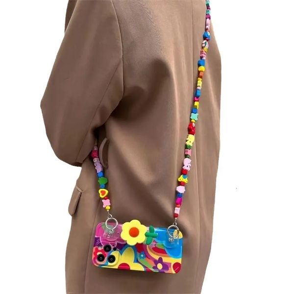 Durable Phone Case Yellow Flower Wrist Strap Compatible With Iphone 17 Phone Case Crossbody Lanyard 16 Soft Protective Cover New Model 15 Women 14 Plus Trend 3F1