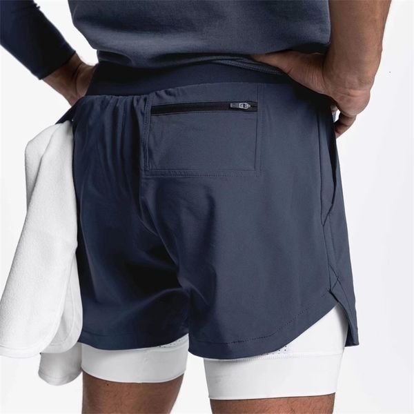 Running Shorts Men Breathable Gyms Bodybuilding Workout Shorts Double Layer Beach Summer Shorts Male Fitness 2 In 1 Sport Shorts 260711