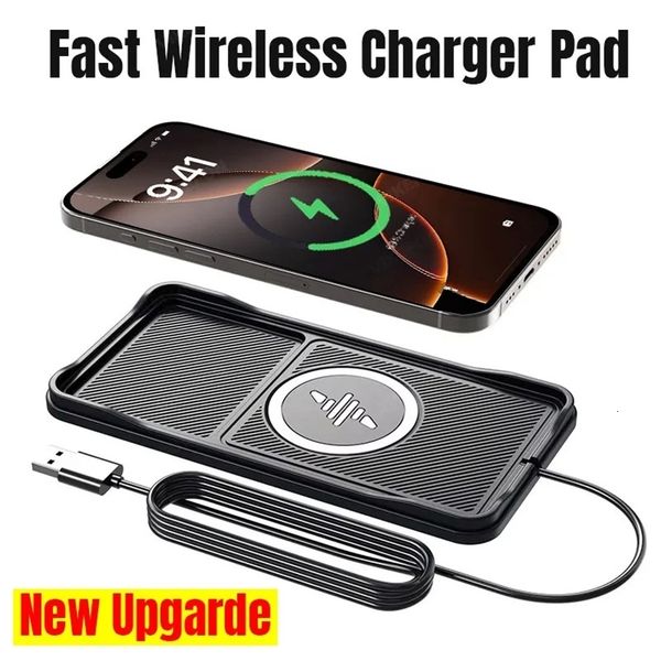 Car Wireless Charger Pad Base USB Cable for iPhone 16 15 14 13 12 Pro Max Pro 2 LG Fast Charging Station 260625ww