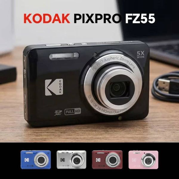 PIXPRO FZ55 16MP Digital 5X Optical Zoom 28mm Wide Angle 1080P Full HD Video 2.7" LCD Vlogging Camera J260714