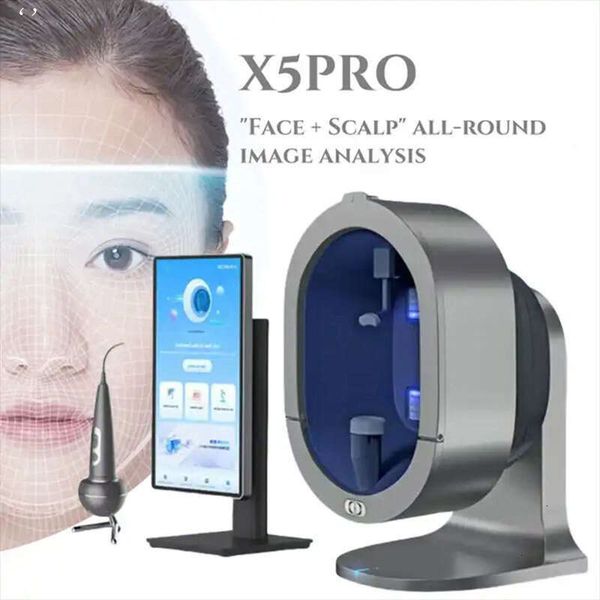 New Design X5 AI Skin Image Analyzer Age Tester Scalp Hair Follicles Face All-Roundimage Analysis Diagnosis Beauty Salon 3D Machine
