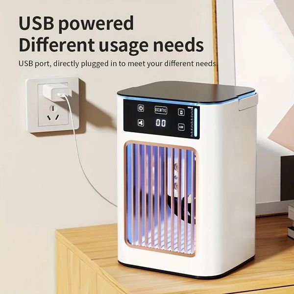 Turbocharged USB Air Cooler Portable Desktop Fan for Home Office Use