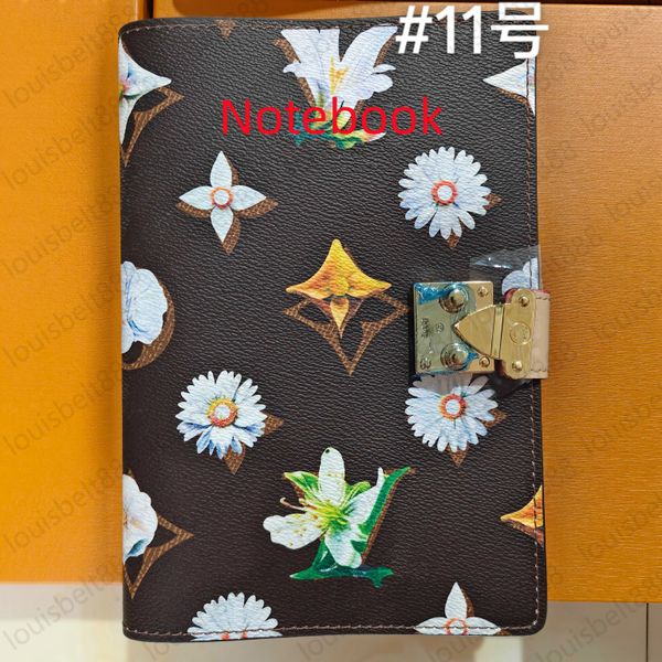 2026 Classic Multicolor Monogram Printed Canvas Metal Twist Lock Diary Notebook Luxury Designer Travel Document Card Folder Office Stationery Accessory Wallet
