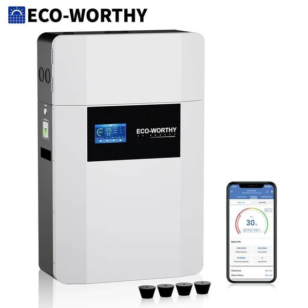 ECO-WORTHY 48V 100Ah Wall-Mount Indoor LiFePO4 Lithium Battery with Conduit Box For Off-Grid Systems Home Backup Power